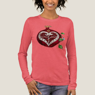 T-shirt En Tri-matière Judaica Pomegranate Heart Hanoukka Rosh Hashanah
