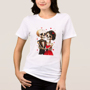 T-shirt En Tri-matière Jusqu'à ce que la mort s'ensuive Couple de squelet