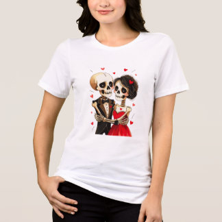 T-shirt En Tri-matière Jusqu'à ce que la mort s'ensuive Couple de squelet