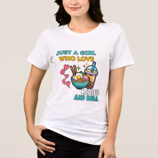 T-shirt En Tri-matière Just a Girl Who Loves Ramen and Boba T-Shirt