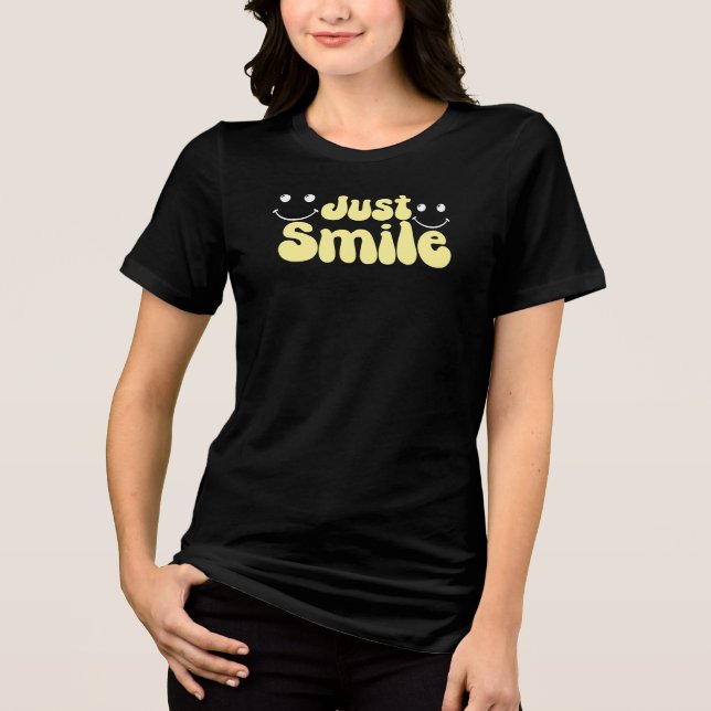 T-shirt En Tri-matière Just Smile, Positive Vibes Graphic (Recto)