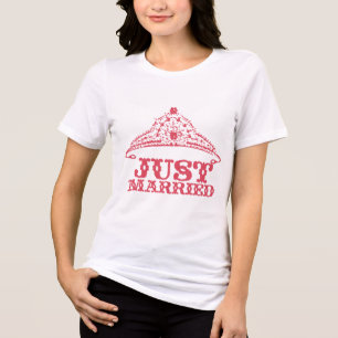T-shirt En Tri-matière Juste marié Princesse mariée Tiara Mariages