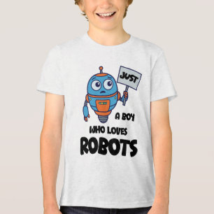 T-shirt En Tri-matière Juste Un Garçon Qui Aime Les Robots Enfants