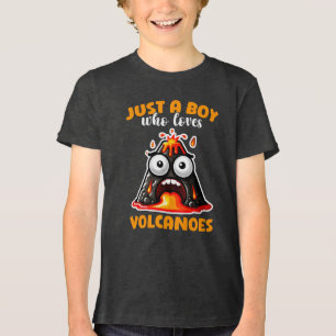 T-shirt En Tri-matière Juste Un Garçon Qui Aime Les Volcans Cadeau T-Shir