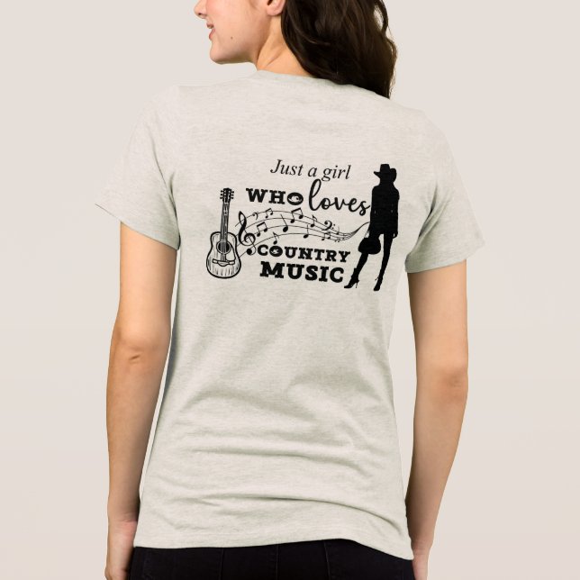 T-shirt En Tri-matière Juste une fille qui aime la musique country (Verso)