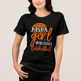 T-shirt En Tri-matière Juste une fille qui aime le T-shirt de basket