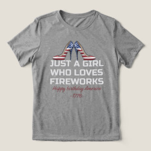 T-shirt En Tri-matière Juste une fille qui aime les feux d'artifice