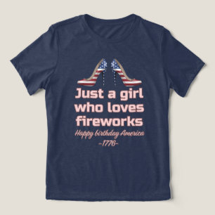 T-shirt En Tri-matière Juste une fille qui aime les feux d'artifice Patri