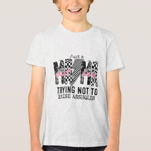 T-shirt En Tri-matière Juste Une Maman Qui Essaie De Ne Pas Lever Le Trou