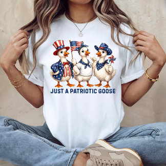 T-shirt En Tri-matière Juste une oie patriotique Fun 4 juillet