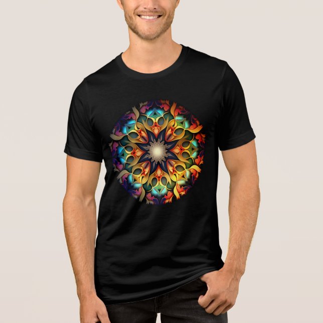 T-shirt En Tri-matière Kaleidoscope Mandala Flower Design-23091 (Recto)