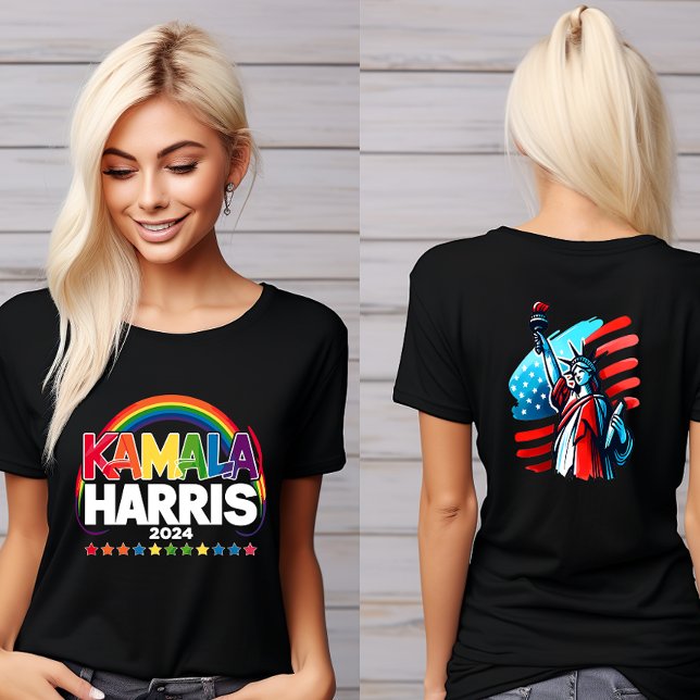 T-shirt En Tri-matière "Kamala Harris" Arc-en-ciel vibrant (Créateur téléchargé)