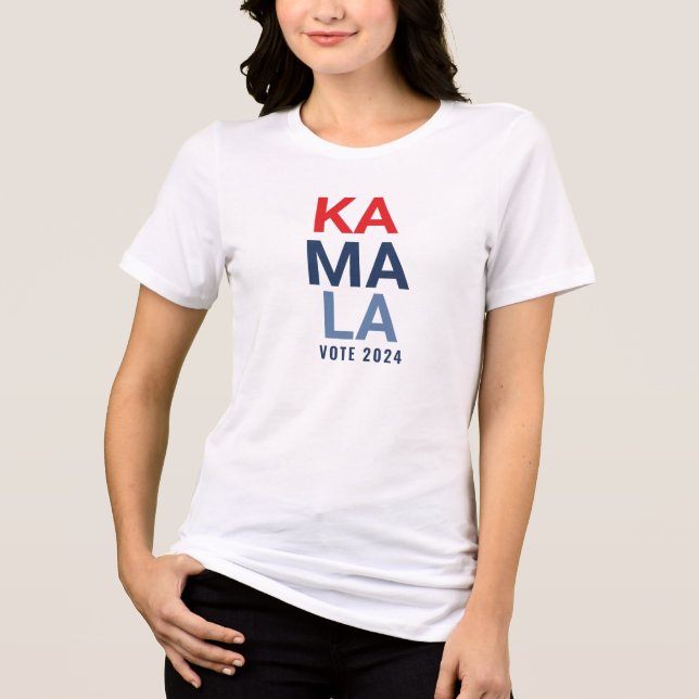 T-shirt En Tri-matière Kamala Vote 2024 Blanc féminin (Recto)