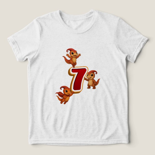 T-shirt En Tri-matière Kammli Dino Birthday Shirt – 7 years (Design Recto)