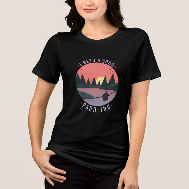 T-shirt En Tri-matière Kayaking Kayak Paddle (Recto)