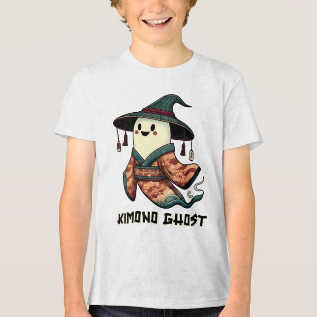 T-shirt En Tri-matière Kimono fantôme - Trick ou régal - Happy halloween (Recto)