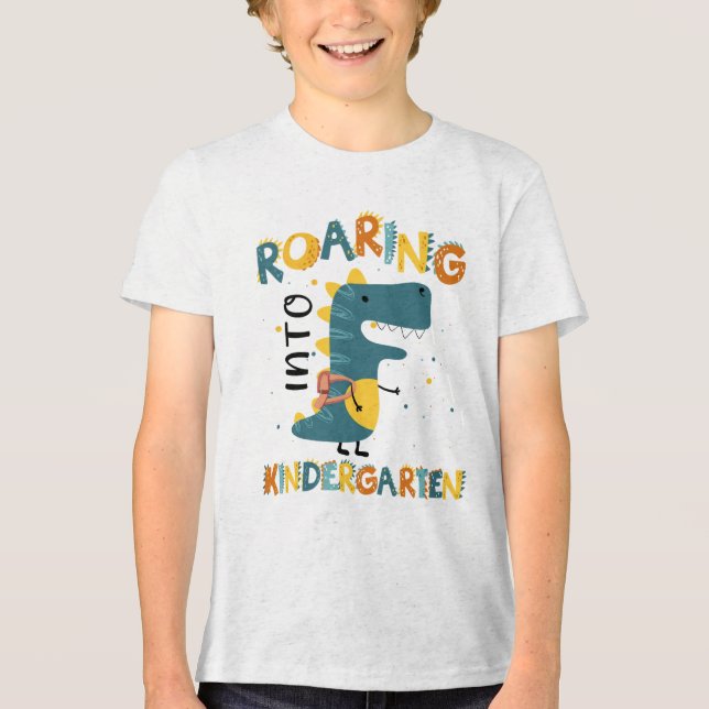 T-shirt En Tri-matière Kindergarten Dinosaur Back to School Shirt (Recto)