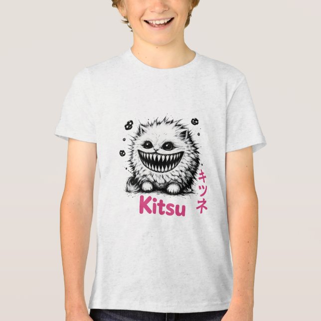 T-shirt En Tri-matière Kitsu - Énergie de Chat Douce (Recto)