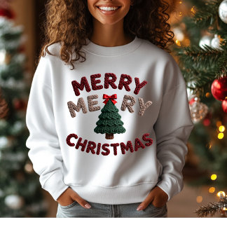 T-shirt En Tri-matière Knitted Christmas Tree T-Shirt T-Shirt