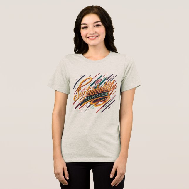 T-shirt En Tri-matière "La durabilité commence ici" (Recto plein)