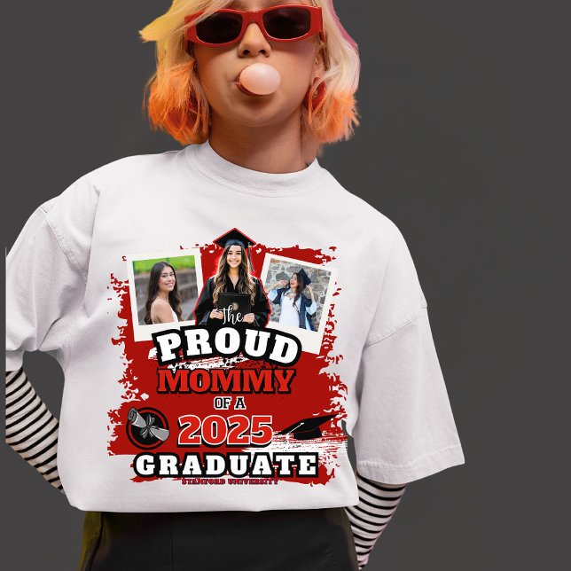 T-shirt En Tri-matière La Fière Maman Diplôme Familial Personnalisé (Créateur téléchargé)