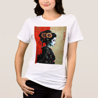 T-shirt En Tri-matière La Fleur de Geisha – Élégance Japonaise Intemporel