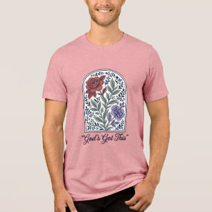 T-shirt En Tri-matière La foi florale vintage de Dieu s'en occupe