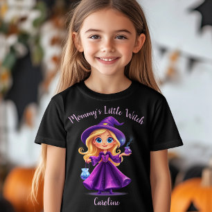 T-shirt En Tri-matière La petite sorcière de maman Halloween Nom de la fi