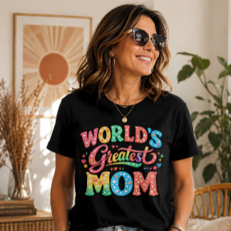 T-shirt En Tri-matière La plus grande maman du monde Typographie florale