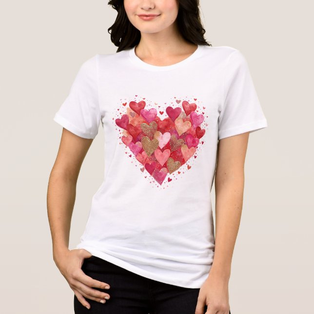 T-shirt En Tri-matière La Saint-Valentin Cœurs d'amour (Recto)