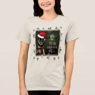 T-shirt En Tri-matière La Saison D'Être Jolly Mignonne Pup Salutations De