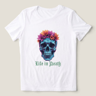 T-shirt En Tri-matière La vie en mort, en fleurs en bleu