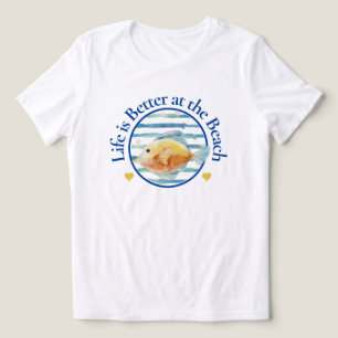 T-shirt En Tri-matière La vie est meilleure à la plage, poissons tropicau