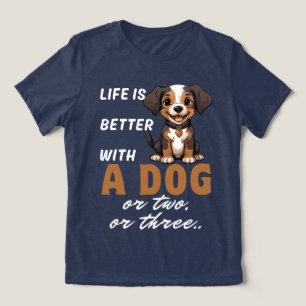 T-shirt En Tri-matière La vie est meilleure avec un chien, deux ou trois