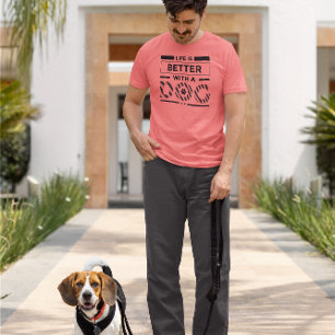 T-shirt En Tri-matière La vie est meilleure avec un chien moderne en noir