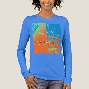 T-shirt En Tri-matière "La vie est un voyage" dans Orange Turquoise Mint