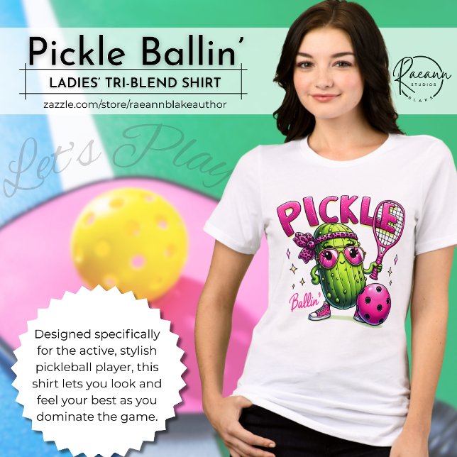 T-shirt En Tri-matière Ladies' Pickle Ballin' Tri-Blend Shirt (Créateur téléchargé)
