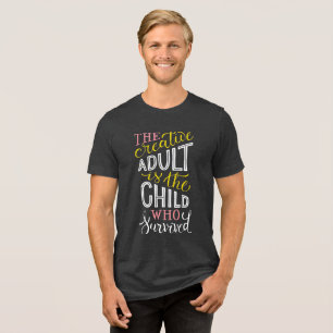T-shirt En Tri-matière L'adulte créatif : Tee de typographie rétro