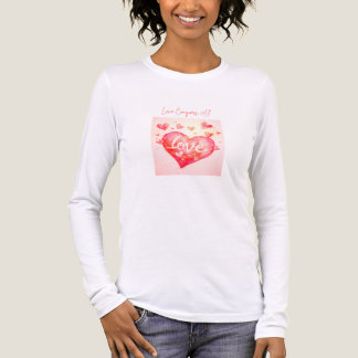 T-shirt En Tri-matière L'Amour Conquiert Tout – Femme Manche Longue