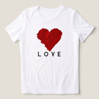 T-shirt En Tri-matière L'AMOUR du coeur rouge peint