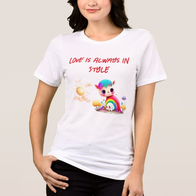 T-shirt En Tri-matière L'amour est toujours dans le style ! Conception de (Recto)