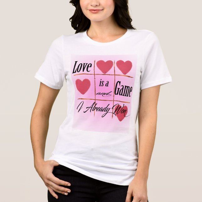 T-shirt En Tri-matière L'amour est un jeu - Romantique Tic-Tac-Toe Design (Recto)