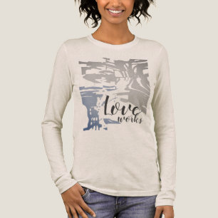 T-shirt En Tri-matière "L'amour fonctionne" motif île dans le style batik