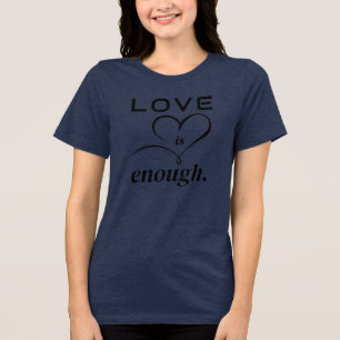 T-shirt En Tri-matière L'Amour Suffit Typographie Uni Bleu Marine 
