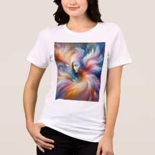 T-shirt En Tri-matière L'ange coloré et vaporeux sur fond blanc