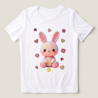 T-shirt En Tri-matière Lapin au Crochet Mignon