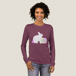 T-shirt En Tri-matière Lapin de Pâques heureux et œufs 