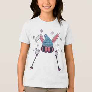 T-shirt En Tri-matière Lapin de ski en fausse laine humour hivernal