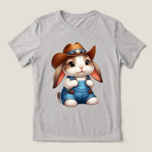 T-shirt En Tri-matière Lapin en tenue Cowboy avec Casquette et coutures