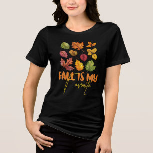 T-shirt En Tri-matière L'automne est mon préféré, feuilles d'automne